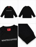 WHITE COFFEE Raglan Long Sleeve – Black