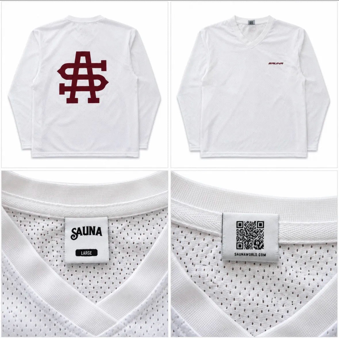 Sauna Longsleeve White/Red