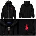 Polo Ralph Lauren Black Full-Zip Hoodie – Red Pony