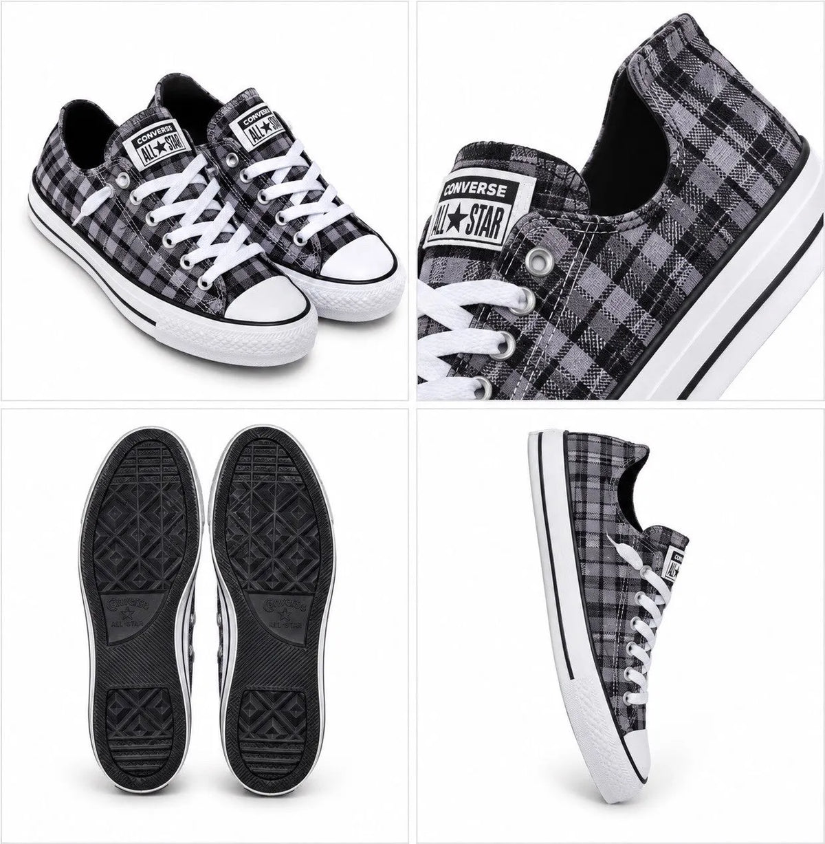 Converse – Black/Grey Plaid