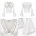Lace Long Sleeve Top – White