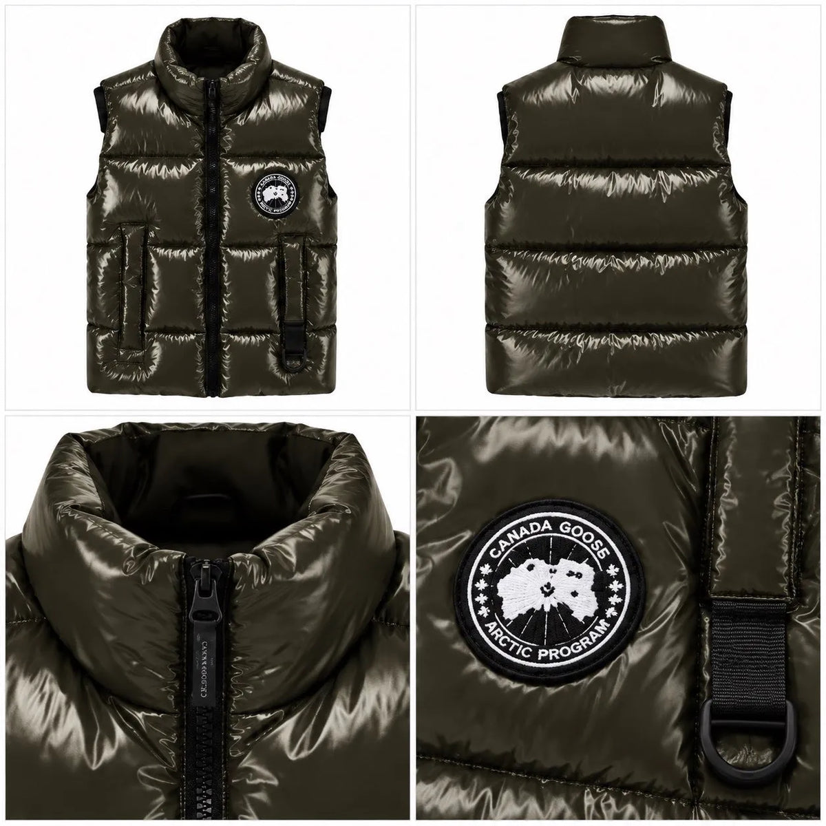 Canada Goose Glossy Puffer Vest – Olive