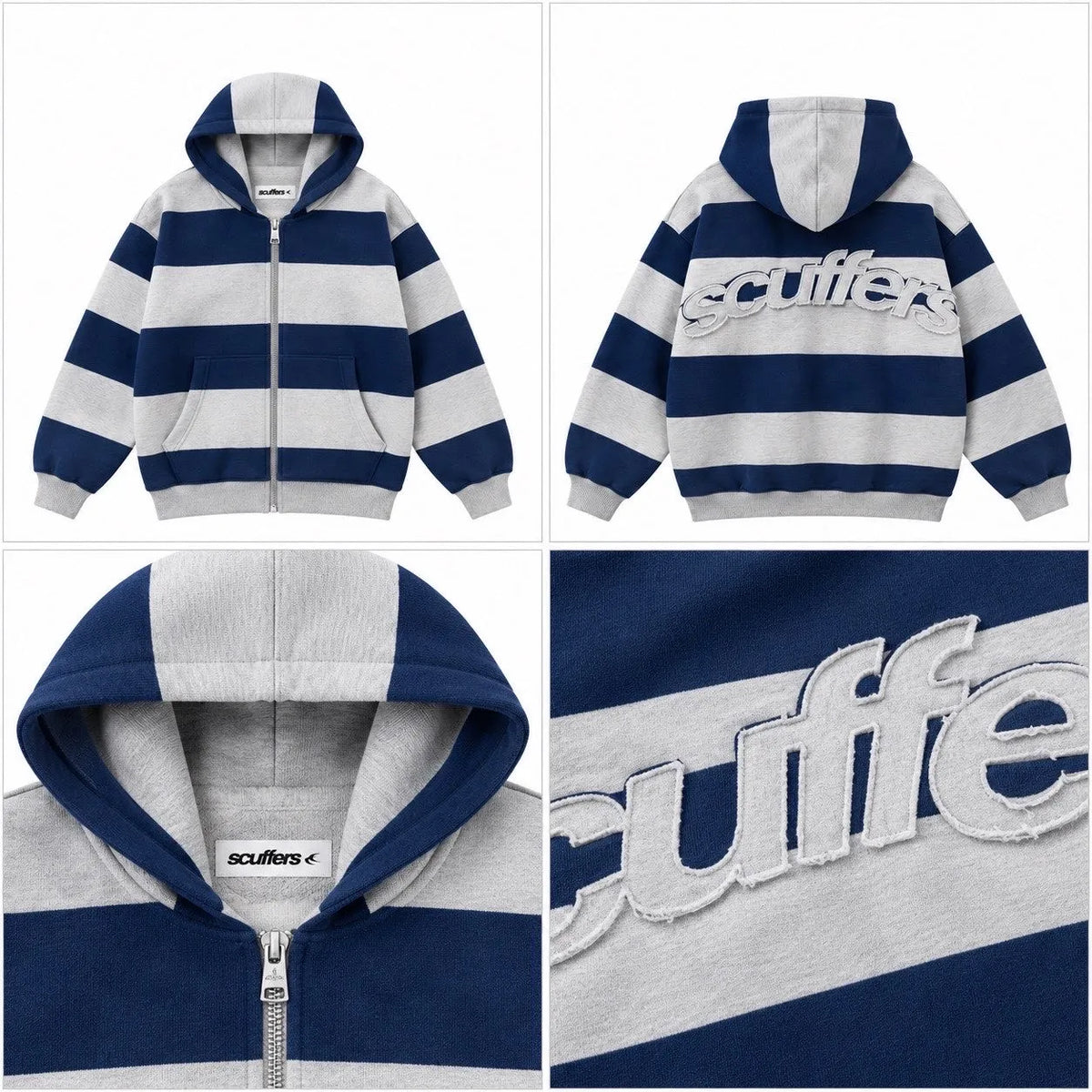 Scuffers Zip Up Navy Blue / Grey