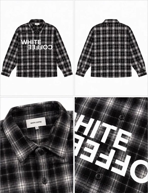 WHITE COFFEE Flannel Shirt – Black