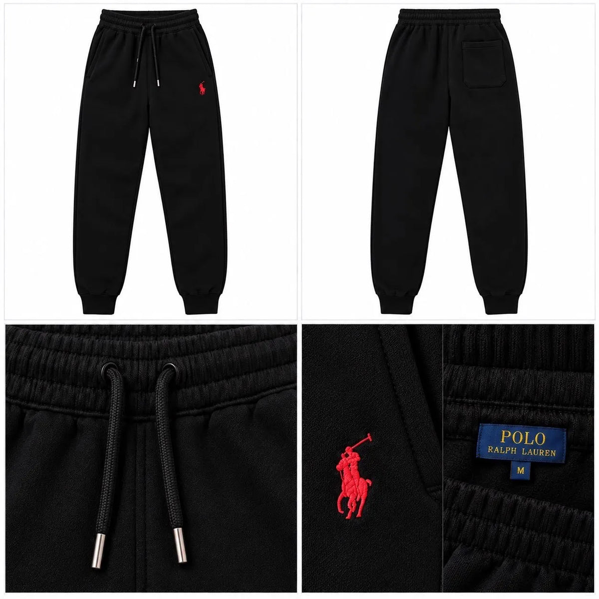 Polo Ralph Lauren Black Jogger Pants – Red Pony