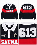 Sauna Rugby Polo L/S – Dark Blue/Red